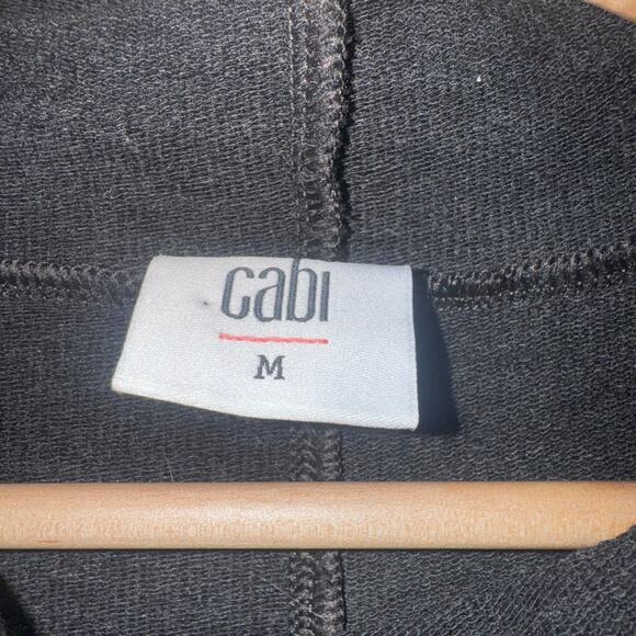 CAbi Cap Sleeve Mock Neck Charcoal Gray Medium Top - Picture 3 of 4